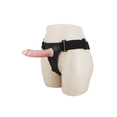 Cinta Ajustável com Capa Peniana em Forma de Pênis, Vibração Multivelocidade e Controle com Fio - Ultra Passionate Harness | 14,6 x 3,6 cm