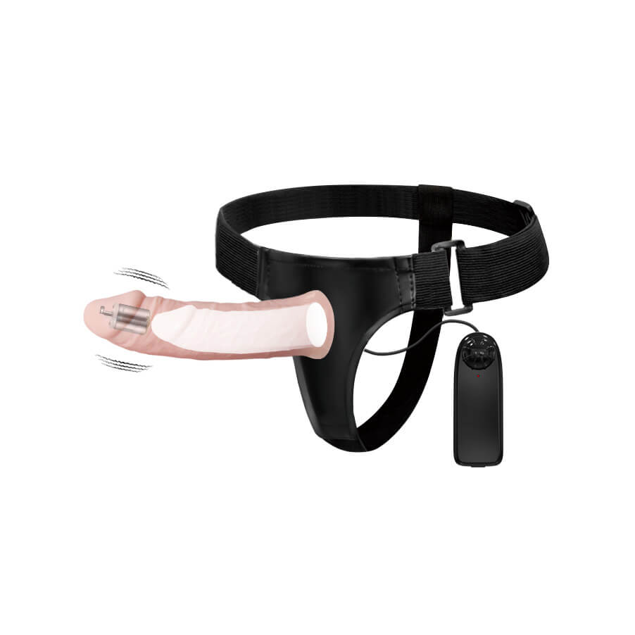 Cinta Ajustável com Capa Peniana em Forma de Pênis, Vibração Multivelocidade e Controle com Fio - Ultra Passionate Harness | 14,6 x 3,6 cm - 6