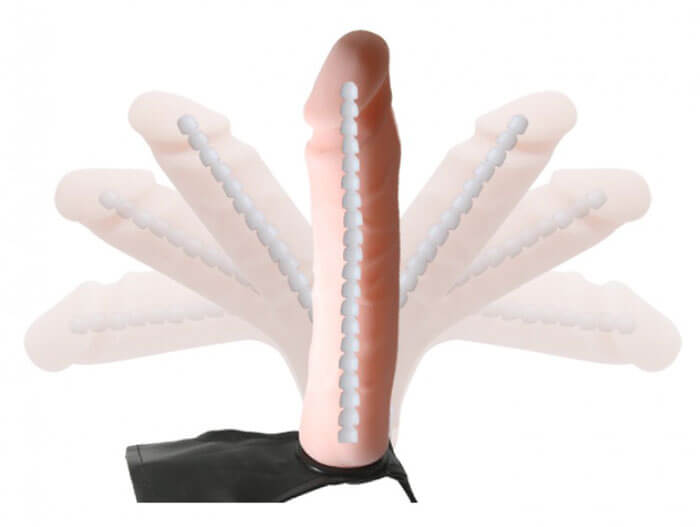 Ultra Passionate Harness - Cinta em Elastano com Pênis Articulável em CyberSkin - 23 x 4,5 cm | Cor: Bege - 3