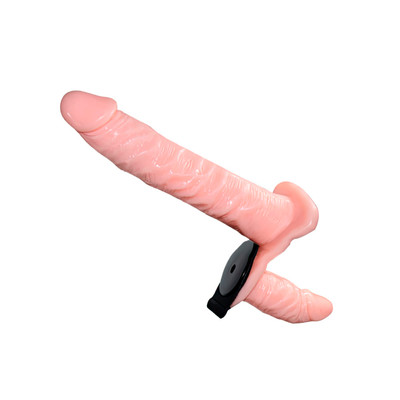 Foto 3 do produto Cinta Peniana Invertida com 2 Pênis Realísticos (Interno e Externo), Controle Remoto com Fio e Vibração Multivelocidade - Ultra Passionate Harness | Tamanho Único