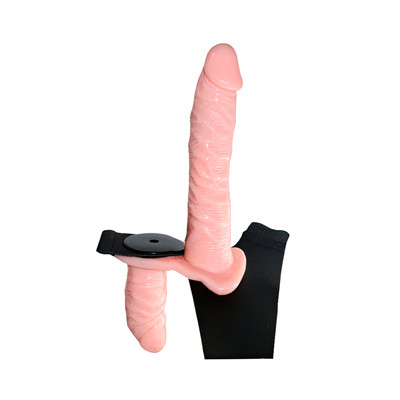 Foto 4 do produto Cinta Peniana Invertida com 2 Pênis Realísticos (Interno e Externo), Controle Remoto com Fio e Vibração Multivelocidade - Ultra Passionate Harness | Tamanho Único