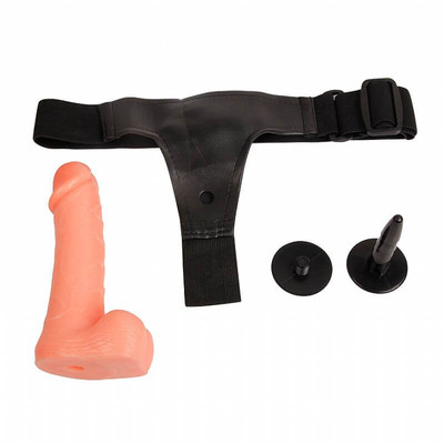 Cinta com Prótese Peniana Realística em Silicone com Glande Definida - LybBaile Ultra Passionate Harness | 16 x 4,1 cm