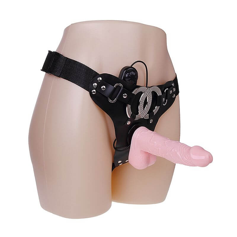 Ultra Passionate Harness - Cinta com Pênis Realístico, Vibração Multivelocidade e Controle com Fio - 13,7 x 3,4 cm - 2