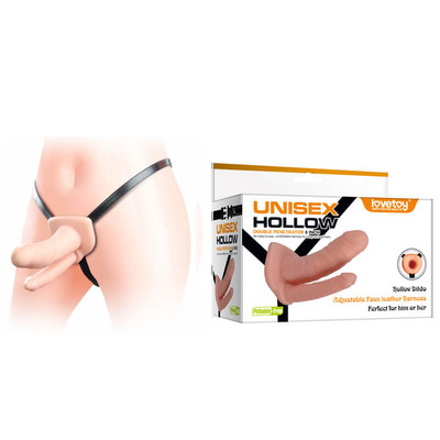 Foto 1 do produto Unisex Hollow Double Penetrator - Capa Peniana Dupla com Formato de Pênis com Cinta Ajustável
