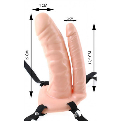Foto 3 do produto Unisex Hollow Double Penetrator - Capa Peniana Dupla com Formato de Pênis com Cinta Ajustável