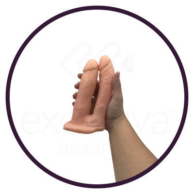 Foto 5 do produto Unisex Hollow Double Penetrator - Prótese Peniana Dupla Feita em TPE com Cinta Ajustável - 13 x 4 cm