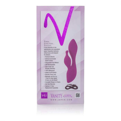 Foto 9 do produto Vanity by Jopen 4.5 - Vibrador Estimulador de Ponto G e Clítoris em Silicone com Vibração Multivelocidade, Controle Independente de Cada Motor e Função Lock - 19 x 3,8 cm