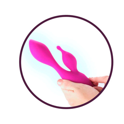 Foto 4 do produto Vanity by Jopen 4.5 - Vibrador Estimulador de Ponto G e Clítoris em Silicone com Vibração Multivelocidade, Controle Independente de Cada Motor e Função Lock - 19 x 3,8 cm