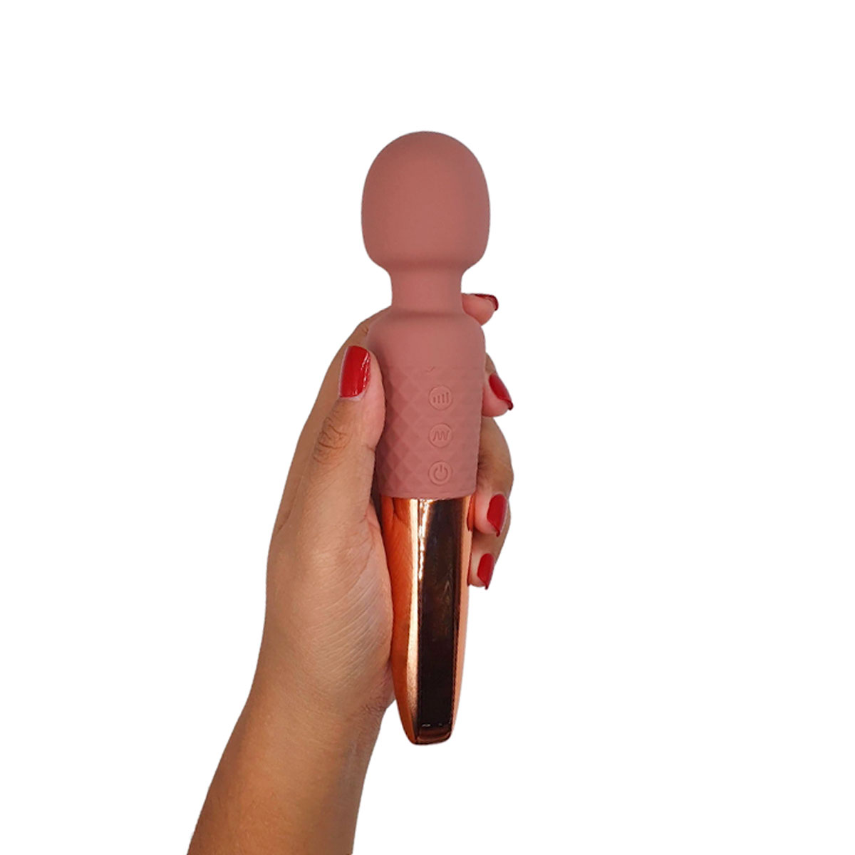 Varinha Mágica Massageadora Recarregável com 20 Modos de Vibrações e 8 Modos de Intensidade - Essencial Dream | 19,5 x 1,6 cm | Cor: Nude - 6