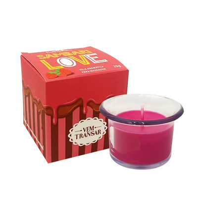Vela Aromática para Massagem no Aroma de Chocolate com Morango - Hot Flowers Sambari Love | 20g