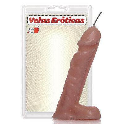 Velas Erótica de Aniversário em Formato de Pênis com Escroto e Glande Definida - Adão e Eva| Disponível em 2 Cores