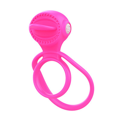 Anel Peniano Duplo com Estimulador Clitoriano em Forma de Língua e Cápsula com Vibração Única - Vibe Ring | 9,1 x 5,6 cm | Disponível em 3 cores