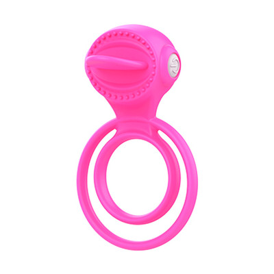 Foto 2 do produto Anel Peniano Duplo com Estimulador Clitoriano em Forma de Língua e Cápsula com Vibração Única - Vibe Ring | 9,1 x 5,6 cm | Disponível em 3 cores