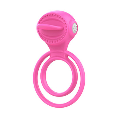 Foto 5 do produto Anel Peniano Duplo com Estimulador Clitoriano em Forma de Língua e Cápsula com Vibração Única - Vibe Ring | 9,1 x 5,6 cm | Disponível em 3 cores