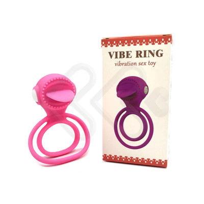 Foto 3 do produto Anel Peniano Duplo com Estimulador Clitoriano em Forma de Língua e Cápsula com Vibração Única - Vibe Ring | 9,1 x 5,6 cm | Disponível em 3 cores