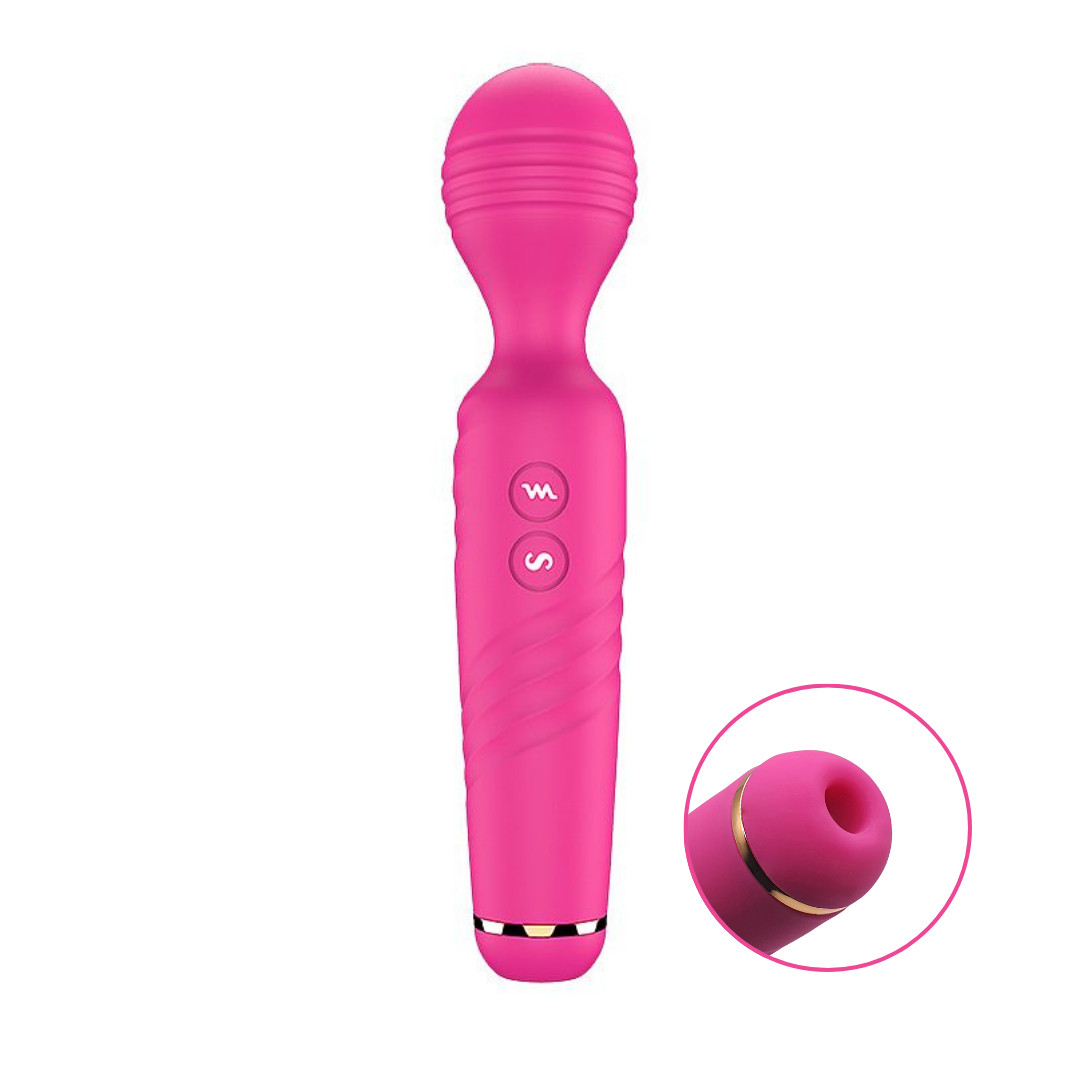 Vibrador Massageador em Silicone com 7 Modos de Vibração e Tecnologia de Sucção, Recarregável via USB - Vibes Of Love Sex Massage | 22,4 x 4,7 cm - 1