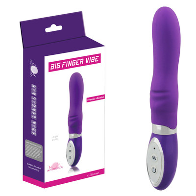 Foto 1 do produto Vibrador com 10 Níveis de Vibração Super Silencioso e Á Prova da Água - Aphrodisia Big Finger Vibe | 19 x 2,8 cm | Disponível em 2 Cores