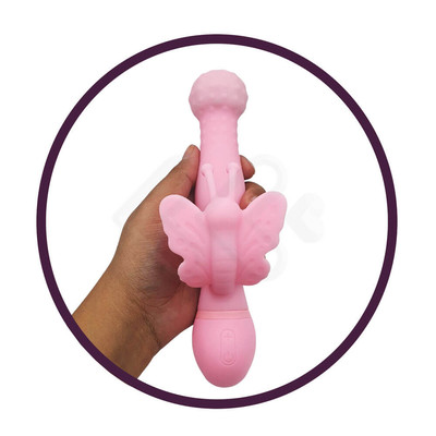 Vibrador com 3 Velocidades e Estimulador Clitoriano em Formato de Borboleta com 8 Modos de Vibração - Adão & Eva My Butterfly | 12,8 x 3,7 cm