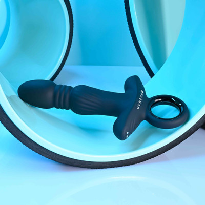 Foto 2 do produto Vibrador Anal Recarregável com Anel de Segurança, 9 Modos de Vibração e Movimentos de Vai e Vem - Gender X Slayer | 12 x 3,2 cm