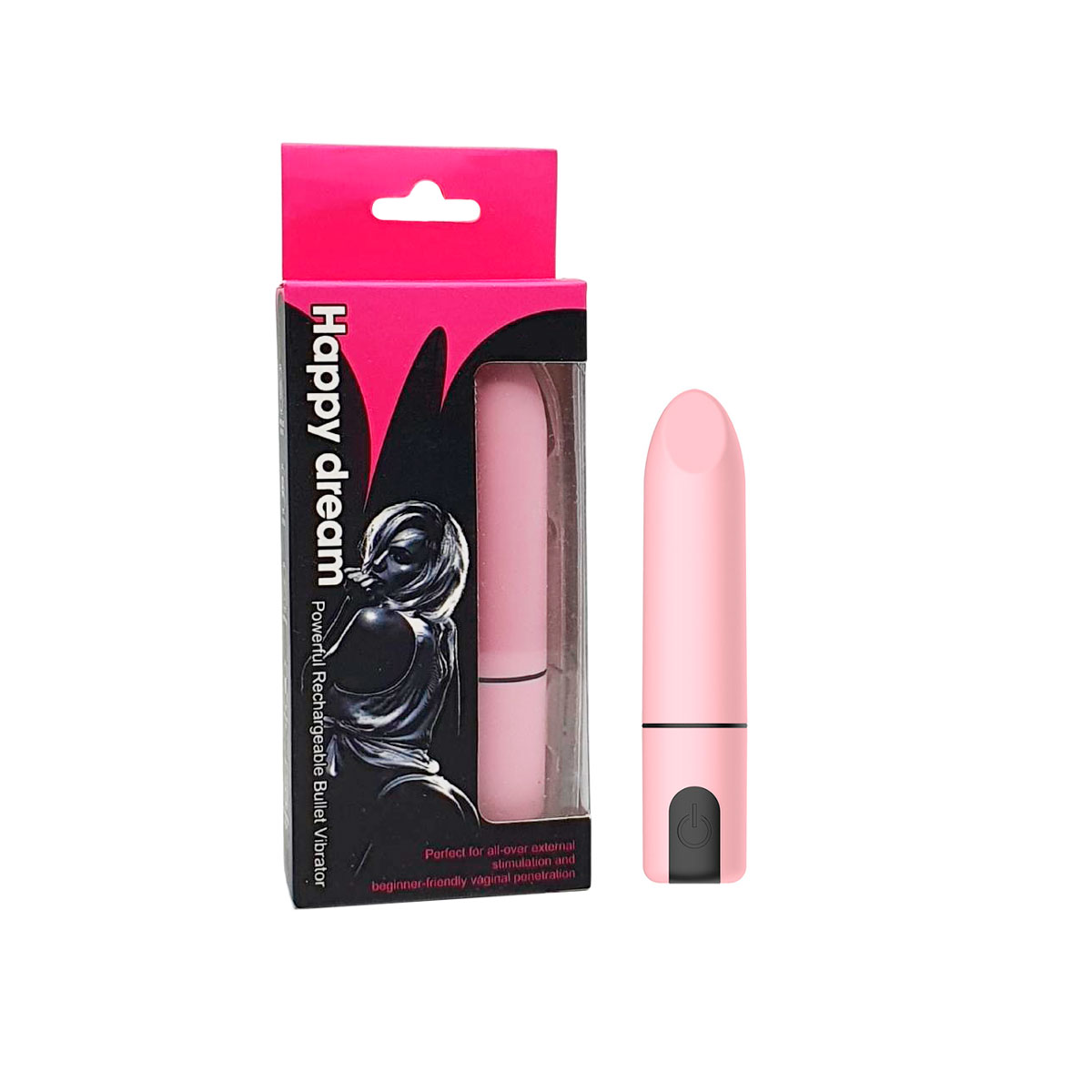 Vibrador Bullet com 12 Modos de Vibração e Carregamento Via USB - Happy Dream - 8,7 x 1,8 cm | Disponível em 2 Cores - 5