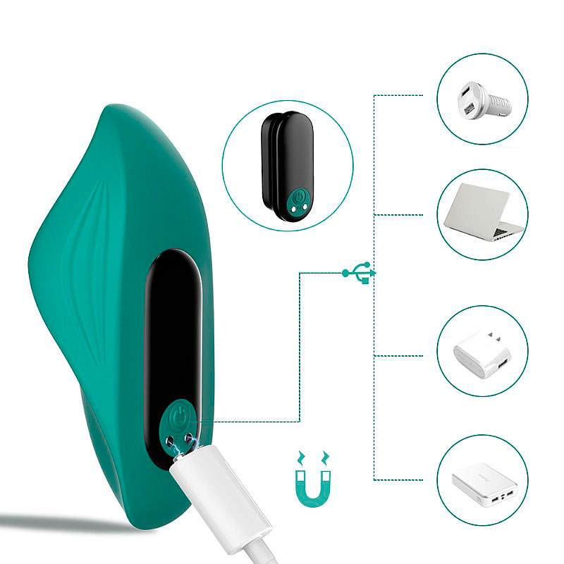 Vibrador de Calcinha com Abas Laterais, 9 Modos de Vibração e Controle Remoto Sem Fio - S-Hande Manta-Rct - 8,9 x 4,5 cm | Disponível em 2 Cores - 6