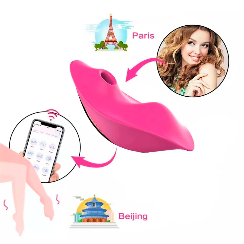 Vibrador de Calcinha Recarregável em Silicone com 9 Modos de Vibrações, 9 Modos de Pulsação com Controle Remoto Sem Fio e Controle Via App - 5,4 x 4,1 cm | Disponível em 2 Cores - 3