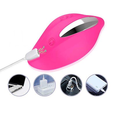 Foto 5 do produto Vibrador de Calcinha em Silicone com 12 Modos de Vibração, Controle Remoto Sem Fio e Carregamento via Cabo USB Magnético - Body-Safe | 7,9 x 4,5 cm