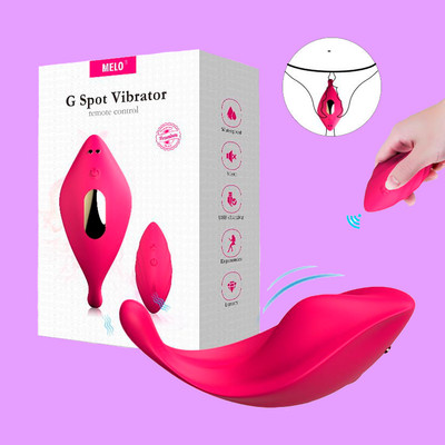 Foto 1 do produto Vibrador de Calcinha em Silicone com 12 Vibrações, Mini Estimulador e Controle Remoto - Melo Wearable Vibrator | 9 x 4,4 cm