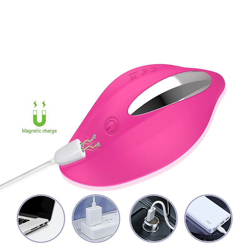 Vibrador de Calcinha em Silicone com 9 Modos de Vibrações, Controle por App e Carregamento via Cabo USB Magnético - SI Paname App | 8 x 4,5 cm | Disponível em 3 Cores - 7