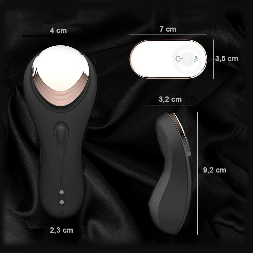 Vibrador de Calcinha em Silicone Aveludado com 9 Modos de Vibração, Controle Remoto Sem Fio e Carregamento Via Cabo USB Magnético - S-Hande Bell RCT | Disponível em 2 Cores - 7