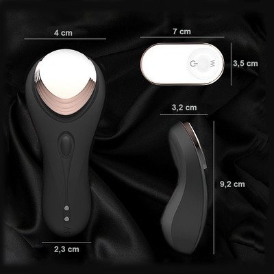 Foto 7 do produto Vibrador de Calcinha em Silicone Aveludado com 9 Modos de Vibração, Controle Remoto Sem Fio e Carregamento Via Cabo USB Magnético - S-Hande Bell RCT | Disponível em 2 Cores