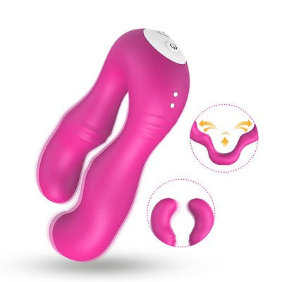 Foto 3 do produto Vibrador para Casais em Silicone com Motor Duplo, 9 Modos de Vibração, Recarregável e Controle Remoto Sem Fio - Lesbian Vibrator