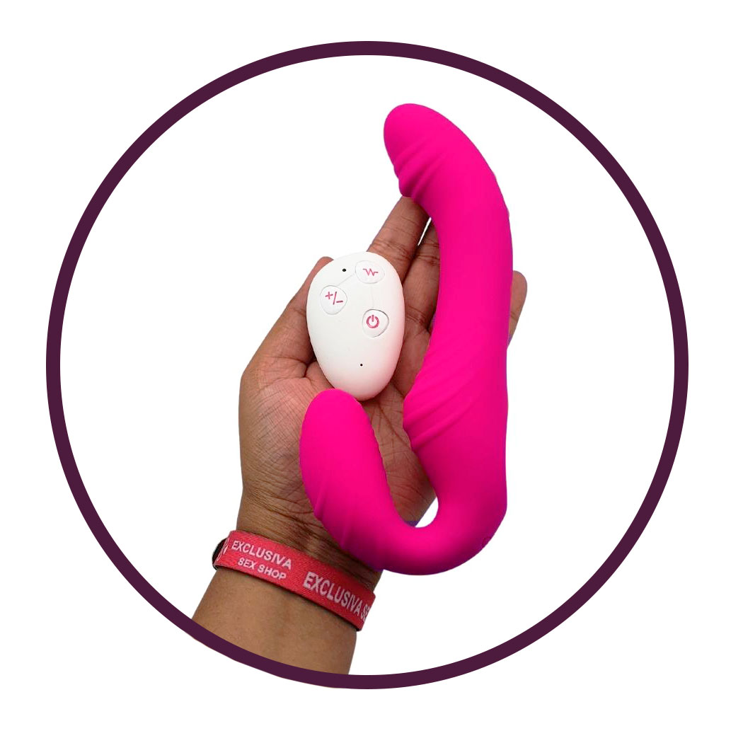 Vibrador para Casal com 10 Modos de Vibração e Controle Remoto sem Fio - Nv Toys Roma Penetrador Strapless | Disponível em 2 Cores - 9