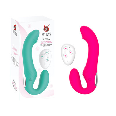 Foto 5 do produto Vibrador para Casal com 10 Modos de Vibração e Controle Remoto sem Fio - Nv Toys Roma Penetrador Strapless | Disponível em 2 Cores