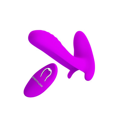 Foto 2 do produto Vibrador para Casal Recarregável com 12 Modos de Vibração, Função Memória e Controle Remoto Sem Fio - Pretty Love Remote Control Massager - 7,5 x 2,4 cm
