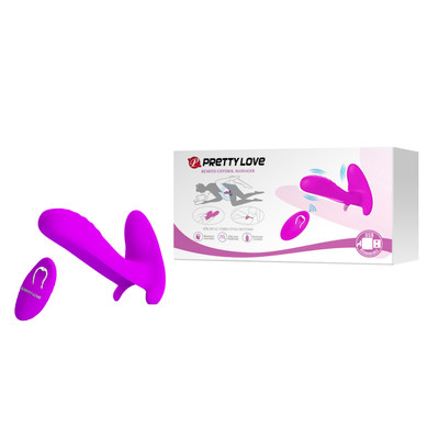 Foto 1 do produto Vibrador para Casal Recarregável com 12 Modos de Vibração, Função Memória e Controle Remoto Sem Fio - Pretty Love Remote Control Massager - 7,5 x 2,4 cm