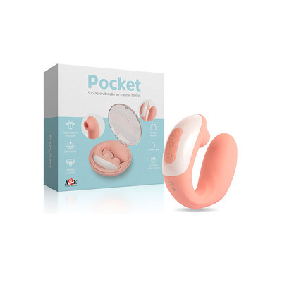 Foto 1 do produto Vibrador para Casal com Carregador Magnético USB, 10 Modos de Vibração e Sucção - Adão e Eva Pocket | 16 x 3 cm