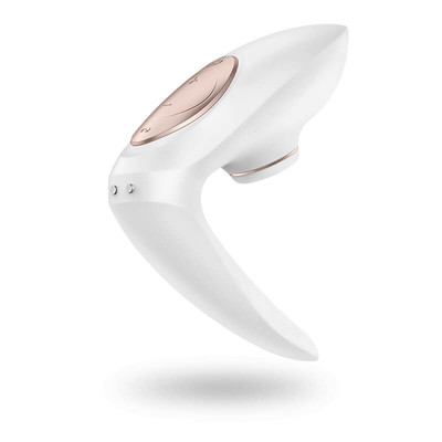 Foto 3 do produto Vibrador Para Casal com Estimulador de Clítoris Recarregável com 11 Níveis de Sucção e 10 Modos de Vibração - Satisfyer PRO 4 Couples - 8 x 1,5 cm