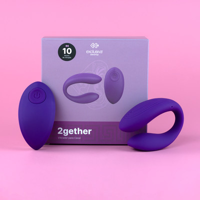 Vibrador para Casal Flexível em Silicone com 10 Modos de Vibração, Carregamento via USB e Controle Remoto Sem Fio - Exclusiva 2gether