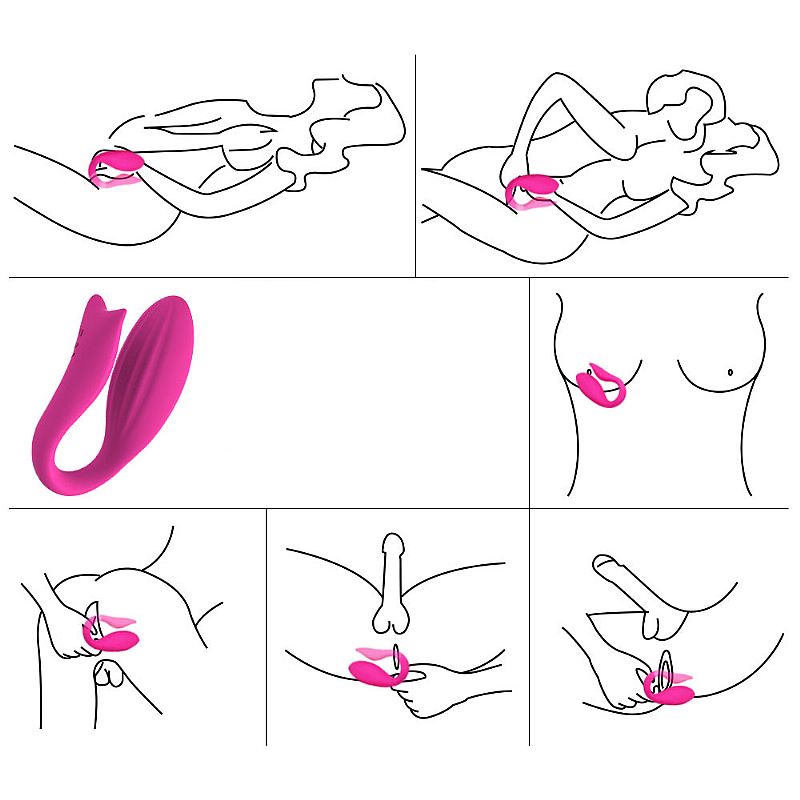 Vibrador para Casal Recarregável com 12 Programas de Vibrações e Controle Remoto Sem Fio - SI Ariel | 8 x 2,1 cm - 8