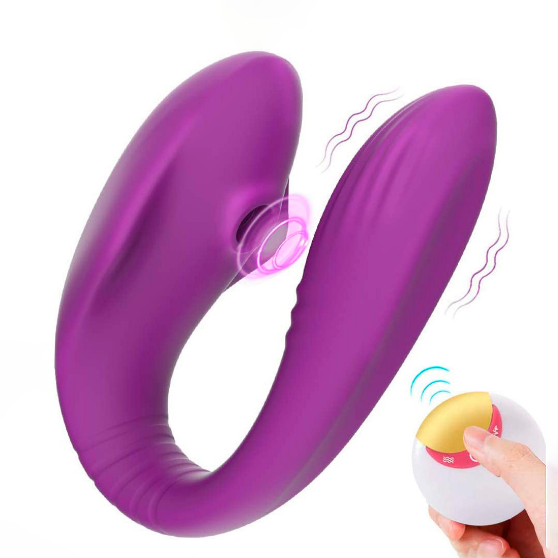 Vibrador Para Casal Recarregável com 8 Modos de Vibrações, 5 Modos de Pulsação e Controle Remoto Sem Fio - Eletric Sucking Massager | 10 x 5,1 cm | Disponível em 3 Cores - 6