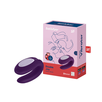 Vibrador para Casal Recarregável em Silicone com 10 Modos de Vibração, Aplicativo e À Prova D'Água - Satisfyer Double Joy | 6 x 4,1 cm | Disponível em 3 Cores