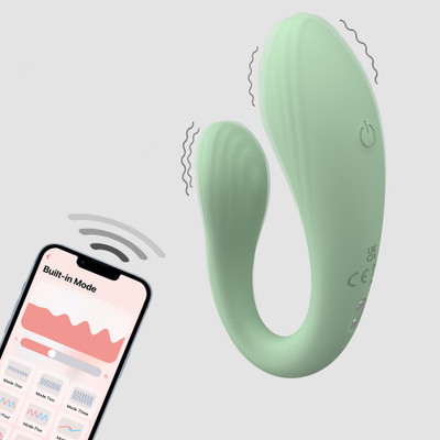 Vibrador para Casal Recarregável em Silicone com 9 Modos de Vibração e Controle por Aplicativo - Winyi Sheila | 14 x 3,5 cm