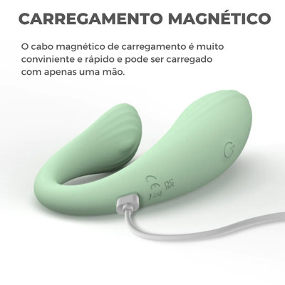Foto 2 do produto Vibrador para Casal Recarregável em Silicone com 9 Modos de Vibração e Controle por Aplicativo - Winyi Sheila | 14 x 3,5 cm