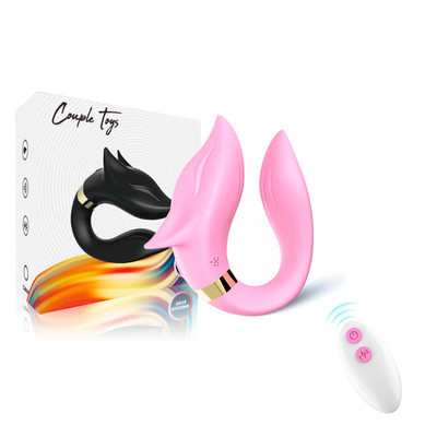 Vibrador de Casal Recarregável em Silicone com Formato de Raposa, 9 Modos de Vibração e Controle Remoto - Couple Toys | 7,5 x 2,6 cm | Disponível em 2 Cores