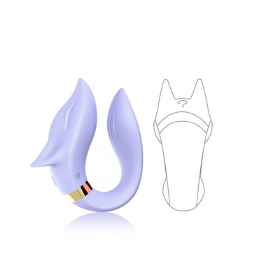 Foto 5 do produto Vibrador de Casal Recarregável em Silicone com Formato de Raposa, 9 Modos de Vibração e Controle Remoto - Couple Toys | 7,5 x 2,6 cm | Disponível em 2 Cores