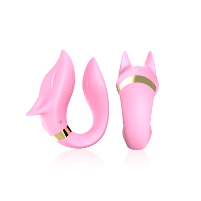 Foto 2 do produto Vibrador de Casal Recarregável em Silicone com Formato de Raposa, 9 Modos de Vibração e Controle Remoto - Couple Toys | 7,5 x 2,6 cm | Disponível em 2 Cores