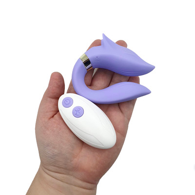 Vibrador de Casal Recarregável em Silicone com Formato de Raposa, 9 Modos de Vibração e Controle Remoto - Couple Toys | 7,5 x 2,6 cm | Disponível em 2 Cores