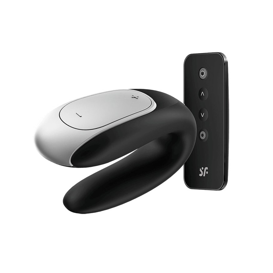 Vibrador para Casal Recarregável em Silicone com 10 Modos de Vibrações, Controle Remoto e Aplicativo - Satisfyer Double Fun | 9,3 x 4,2 cm | Disponível em 3 Cores - 2