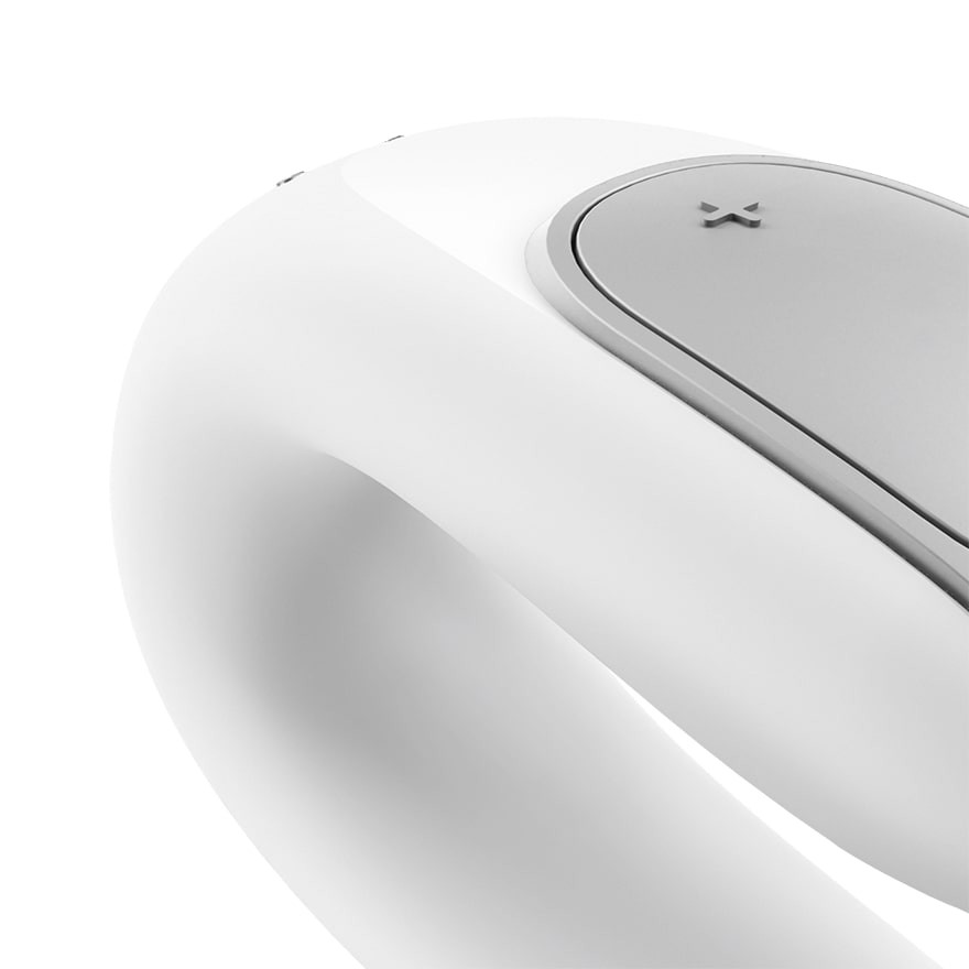 Vibrador para Casal Recarregável em Silicone com 10 Modos de Vibrações, Controle Remoto e Aplicativo - Satisfyer Double Fun | 9,3 x 4,2 cm | Disponível em 3 Cores - 12